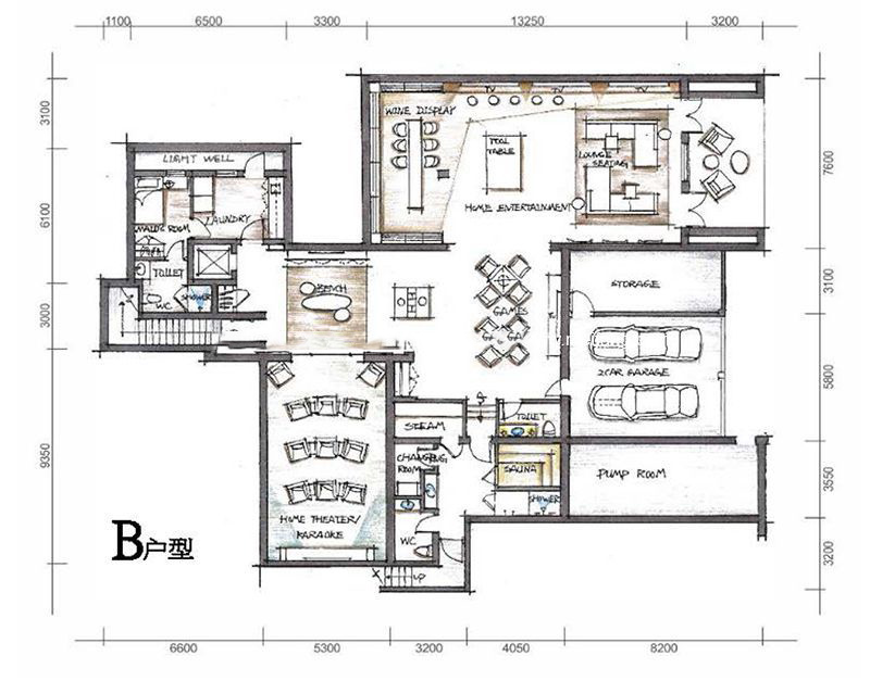 太陽灣別墅B戶型 建面485.47㎡