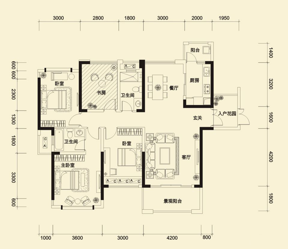 3室2廳2衛(wèi) 136