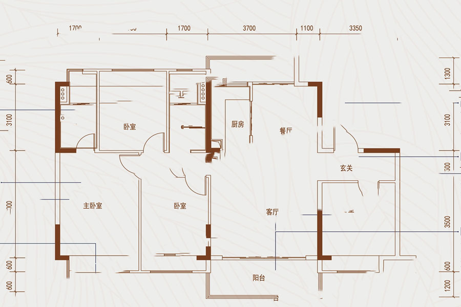 B戶(hù)型 4室2廳2衛(wèi)1廚 142㎡