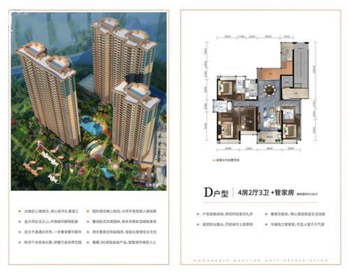 雅居樂雍逸廷D戶型 4室2廳3衛(wèi)1廚 198㎡