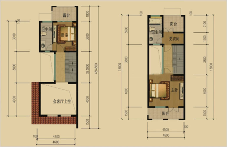 二層聯(lián)排小戶型 3室3廳4衛(wèi)1廚 186㎡