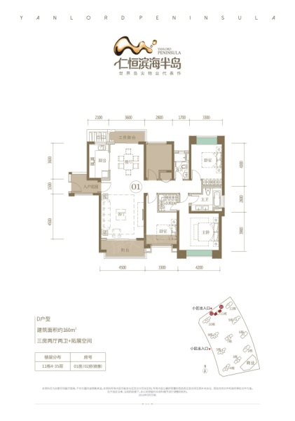 仁恒濱海半島160㎡D戶型