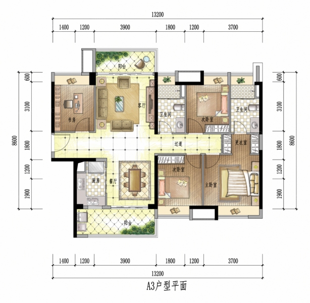 九洲保利天和1棟-2棟-3棟03戶型