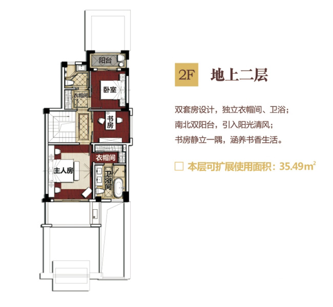 五洲東方墅別墅E戶型地上二層