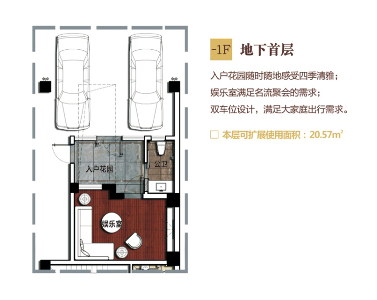 五洲東方墅別墅F戶型地下首層