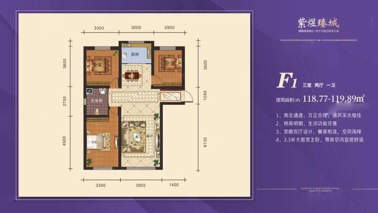 紫煜臻城F1三室兩廳一衛(wèi)