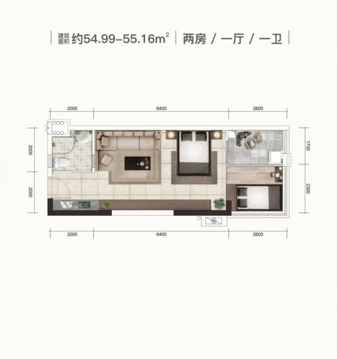 華泓星岸城華泓星岸城 建筑面積約54.99-55.16㎡