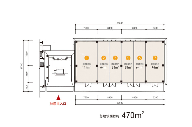 華潤(rùn)潤(rùn)山府開間建面：64.00㎡