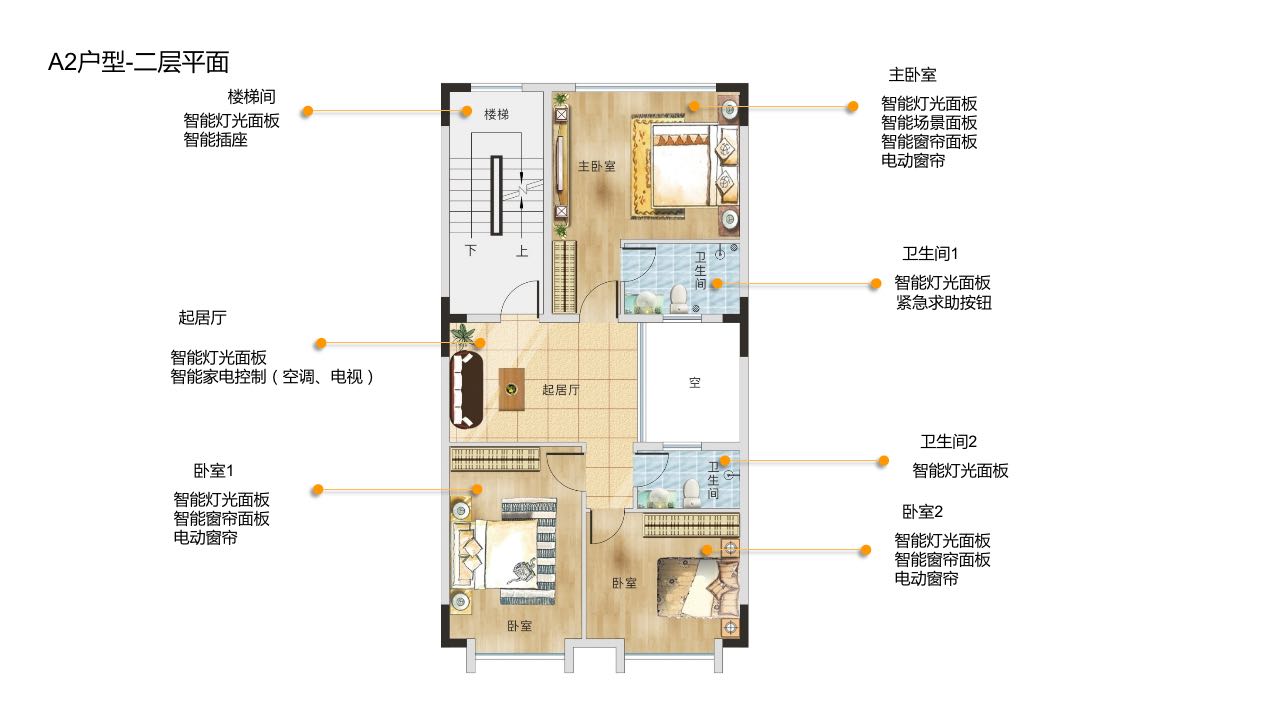 碧海一家嘉園經(jīng)典奢華疊墅   A2戶型   二層平面